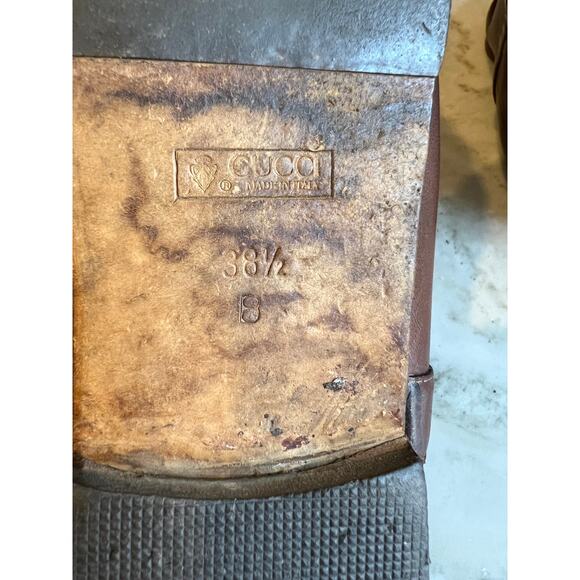 Gucci Leather Slouchy Flat Ankle Boots Brown 8 - Picture 11 of 15